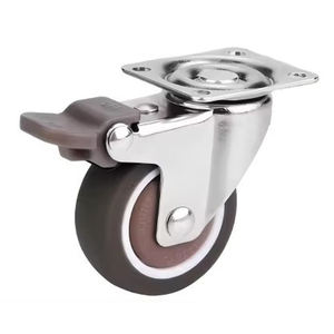 Roues en caoutchouc réglables en hauteur pour meubles de cuisine, charge de 35 kg, roulettes pivotantes en acier silencieuses et robustes de 40 mm avec frein et roulement à billes - Product Image 6