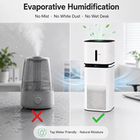 Purificateur d'air et humidificateur combinés avec filtre HEPA de qualité H11, 217 m³/h CADR, fonctionnement silencieux, minuterie, contrôle par application, commande tactile