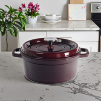 Vente en gros d'usine, vente chaude, casseroles en fonte émaillée, ustensiles de cuisine, marmites, casseroles hollandaises, nombreuses couleurs, personnalisables
