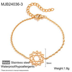 Showfay 2024 Anti kararmaz 18K altın kaplama paslanmaz çelik yıldız David bilezik Chic takı bilezikler - Product Image 6