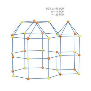 122 pièces kit de construction <span class=keywords><strong>fort</strong></span> enfants kit de construction tente bricolage <span class=keywords><strong>château</strong></span> tunnels tente de jeu <span class=keywords><strong>tour</strong></span> de fusée jouet - Product Image 3