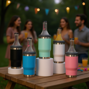 OEM ODM Stainless Steel Can Cooler 14oz Double Wall Vacuum Insulated With Lid Custom Color Party Use Modern Design - Product Image 2