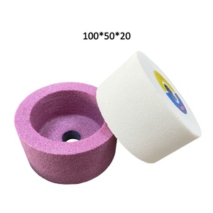 Meule abrasive en céramique PA WA 100*50*20 64C Chrome/Corindon blanc, Meule personnalisée en alumine blanche fusionnée, Outil abrasif en forme de coupelle - Product Image 1