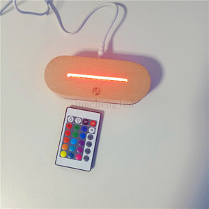 Base de luz Led de madera RGB 3D, lámpara de mesa acrílica de noche, soporte de pantalla USB para cristal de resina, accesorios de luz de arte - Product Image 5