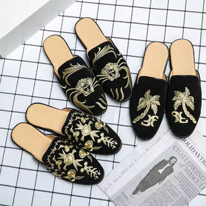 Men's <b>Half</b>-Slipper 2025 New Style Summer Breathable Anti-Slip One-<b>Step</b> Lazy Person No Heel PU Leather Outdoor Slippers - Product Image 3