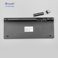 Stok Tersedia BT-001A Keyboard USB Nirkabel 2.4G Ukuran Mini 60% Baru Warna Hitam Penuh Tombol Scissor Tata Letak Inggris Kotak Coklat Polos