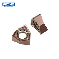 Outils de fraisage à alimentation rapide WNMU040304ER-R, plaquette de fraisage frontale double face 6 dents WNMU060408ER-GM, haute précision, revêtement PVD, OEM