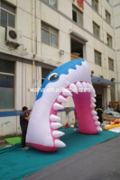 Sculpture gonflable personnalisée en forme de bouche de requin, gonflable publicitaire pour la décoration commerciale et les cabines photo