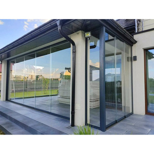 Puerta Corredera de Vidrio Minimalista con Marco de Aluminio para Patio o <span class=keywords><strong>Terraza</strong></span>, con <span class=keywords><strong>Aislamiento</strong></span> Acústico y Vidrio Templado con Rotura de Puente Térmico - Product Image 3