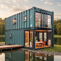 Maisons en conteneurs d'expédition en acier extensibles à 2 étages et 5 chambres, prêtes à être expédiées, 20 pieds, 40 pieds, cube haut, salon, design moderne, villa