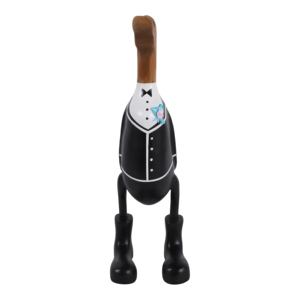 Statuetta di anatra in legno, scultura decorativa per la casa, il bagno, l'ufficio, il soggiorno. - Product Image 3