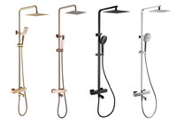 Système de douche de salle de bain en acier inoxydable SUS 304 Ensemble de robinet de douche en nickel brossé 3 système de douche de pluie à triple fonction