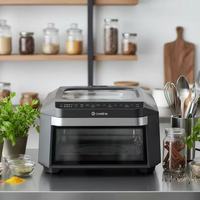 Nouveau four électrique de 13 L, four à air chaud numérique 2100 W, four de comptoir pour poulet et pizza avec fenêtre de visualisation en verre