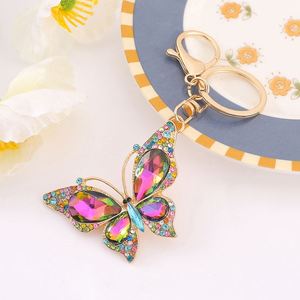 Wholesale Rhinestone Butterfly Keychain Colored Crystal Alloy Car <b>Keyring</b> Fashion Backpack Pendant - Product Image 4