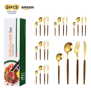 Portuguese Stainless Steel Cutlery Set 24 Pieces Durable Tableware Gift <b>Box</b> Western Dinnerware - Product Image 2