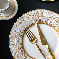 Produits phares, assiette en porcelaine de luxe, vaisselle en céramique pour la maison, l'hôtel et le restaurant