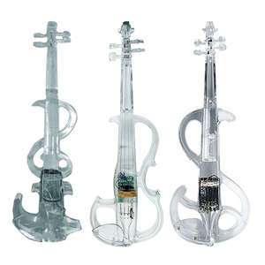 <span class=keywords><strong>Violín</strong></span> Eléctrico NAOMI 4/4, Cuerpo de Acrílico Transparente con Luz LED, Arco de <span class=keywords><strong>Violín</strong></span> Luminoso, Transparente, para Interpretación Electrónica - Product Image 2