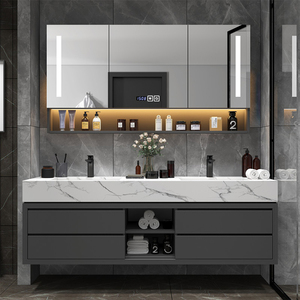 Mueble italiano <span class=keywords><strong>de</strong></span> lujo <span class=keywords><strong>de</strong></span> acero inoxidable 304, lavabo moderno, <span class=keywords><strong>tocador</strong></span> <span class=keywords><strong>de</strong></span> baño clásico <span class=keywords><strong>con</strong></span> lavabo Doble - Product Image 5