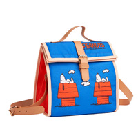 Sac isotherme durable au design de dessin animé Peanuts, Snoopy Dog bleu avec bandoulière, lavage à la main uniquement, Italie