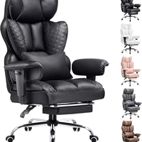 Chaise de bureau exécutive ergonomique en cuir, design moderne pour bureau à domicile, salon, chaise pivotante confortable et imperméable pour le personnel