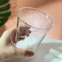 Mug à café en verre borosilicate résistant à la chaleur, fait main, avec logo personnalisé, 350 ml/420 ml, compatible lave-vaisselle et micro-ondes, pour café glacé