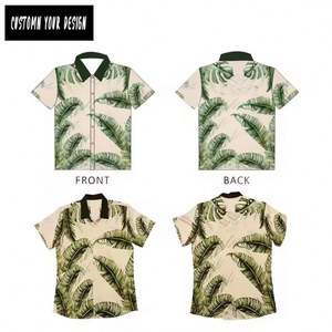 2023新デザインカスタムデジタルプリントオーバーサイズ男女兼用スパンデックスポリエステルボタンアップビーチ子供魚ハワイアンシャツ女性 - Product Image 3