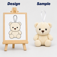 Porte-clés en peluche mini ours personnalisé OEM, pendentif en peluche 2D à 3D, faible MOQ, logo personnalisé pour breloque de sac ou cadeau