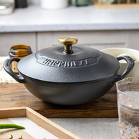 Marmite coréenne en gros, pot à soupe, casseroles, pot à bibimbap, pot à soupe peu profond émaillé, faitout en fonte émaillée antiadhésif avec couvercle
