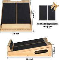Planche inclinée en bois pour étirements des mollets, avec angles réglables, déflecteur amovible, poignée portable
