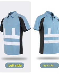 Ropa de Trabajo de Verano para Obras de Construcción, Reflectante, de Secado Rápido, Malla Tejida, para Camisas de Trabajadores de Saneamiento Masculinos - Product Image 2