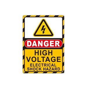 Hava koşullarına dayanıklı paslanmaz alüminyum yüksek voltaj işareti tehlike elektrik çarpması tehlikesi uyarı işareti yüksek görünürlük elektrik işareti - Product Image 1