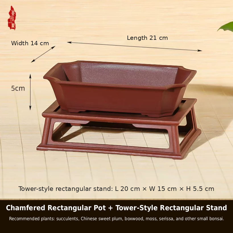 Resin Burgundy Purple 21cm14cm5cm With Square Tower Stand