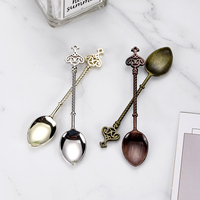 Nouvelle arrivée, cuillère créative en alliage de zinc pour le café, le thé, décorative, expresso, miel, confiture, mini cuillère dorée de 4,3 pouces