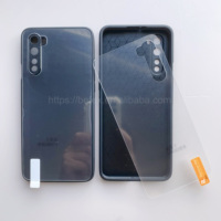 Coque arrière de téléphone en verre trempé avec rainure, étui noir vierge pour impression UV pour ONEPLUS NORD