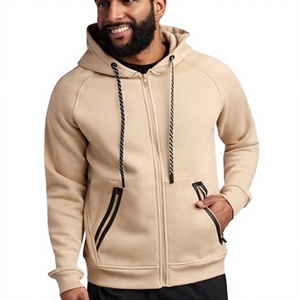 Custom Wool/Nylon Zip Hoodie Oversized Fit Solid Color French Terry Premium Eco-Friendly Sporty Winter High Quality Men's Hoodie - Product Image 4