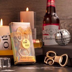 Abridor de Botellas Dorado con Pedrería para <span class=keywords><strong>50</strong></span> Aniversario de Bodas, <span class=keywords><strong>Regalo</strong></span> Perfecto para Invitados, Decoración de Fiestas, Graduaciones y Pascua - Product Image 5