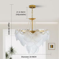 Lustre suspendu en cristal de coquillage, chaîne de perles, luxe, salon, chambre à coucher, lumière pour la décoration de la maison, mariage