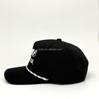 Gorra de Golf OEM ODM sin Orificios para Láser, Bordado Cursivo Personalizado en la Parte Delantera, Cuerda Trenzada, Unisex, Deportiva, para Exteriores, con Cierre a Presión