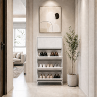 ASSOC Armoire de rangement pour chaussures en acier thermolaqué, ventilation à persiennes, résistante à la rouille, organisateur pour salon et entrée, OEM
