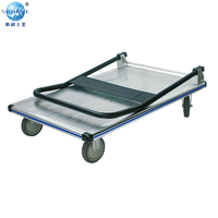Chariot à plateforme pliable professionnel OEM à quatre roues FW-99B, capacité 250 kg, en aluminium, le plus vendu pour le shopping