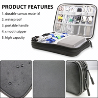 Sac de rangement tout-en-un portable étanche à double couche en gros Accessoires électroniques Mallette de transport Sac de voyage organisateur de câble
