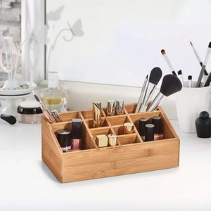 Wooden Cosmetic Storage <b>Box</b> Desktop Organizer Compartmentalized <b>Makeup</b> Lipstick Holder Eco Friendly Solid Wood Make Up Organizer - Product Image 1