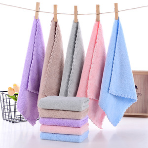Toalla de microfibra de alta densidad Jin Ao Coral Fleece de 30x30cm para la cara y las manos, para niños, baño y cocina. - Product Image 1
