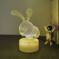 Projecteur d'Anime à Commande Tactile, Lampe Décorative pour Chambre à Coucher, Mini Effet 3D, Lumière Vive pour Décoration de Chambre d'Enfant, Lampe Mignonne
