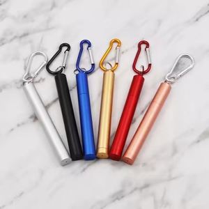 Pajitas Telescópicas de Acero Inoxidable 304, Juego de Pajitas Plegables de Metal de Color para Bebidas, Portátiles para Exteriores - Product Image 1