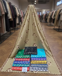 Chal Largo Personalizable, Transpirable y Ligero, Otoño, AHE, Duradero, Nuevo, Chal de Gasa con Bordado Floral para Mujer Musulmana, Uso Diario - Product Image 2