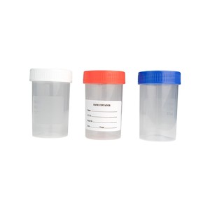 Recipiente para orina MediKing de 60 ml con tapa de rosca, estéril, de un solo uso, material PP, para la recolección de muestras médicas - Product Image 1
