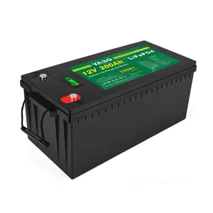 LiFePO4-batería Solar de fosfato de hierro y litio, 12V, 200Ah, 400Ah, 300Ah, 12V, 200Ah