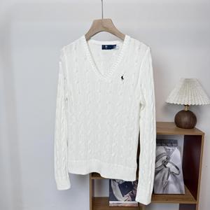 Maglione di Alta Qualità in Puro <span class=keywords><strong>Cotone</strong></span> con Scollo a V, Stile Coreano con Ricami e Maniche Lunghe per <span class=keywords><strong>Donna</strong></span>, Primavera e Autunno - Product Image 6