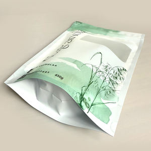 Sachet personnalisé de 450g de poudre de céréales granola, emballage stand-up avec fenêtre pour noix de cajou - Product Image 3